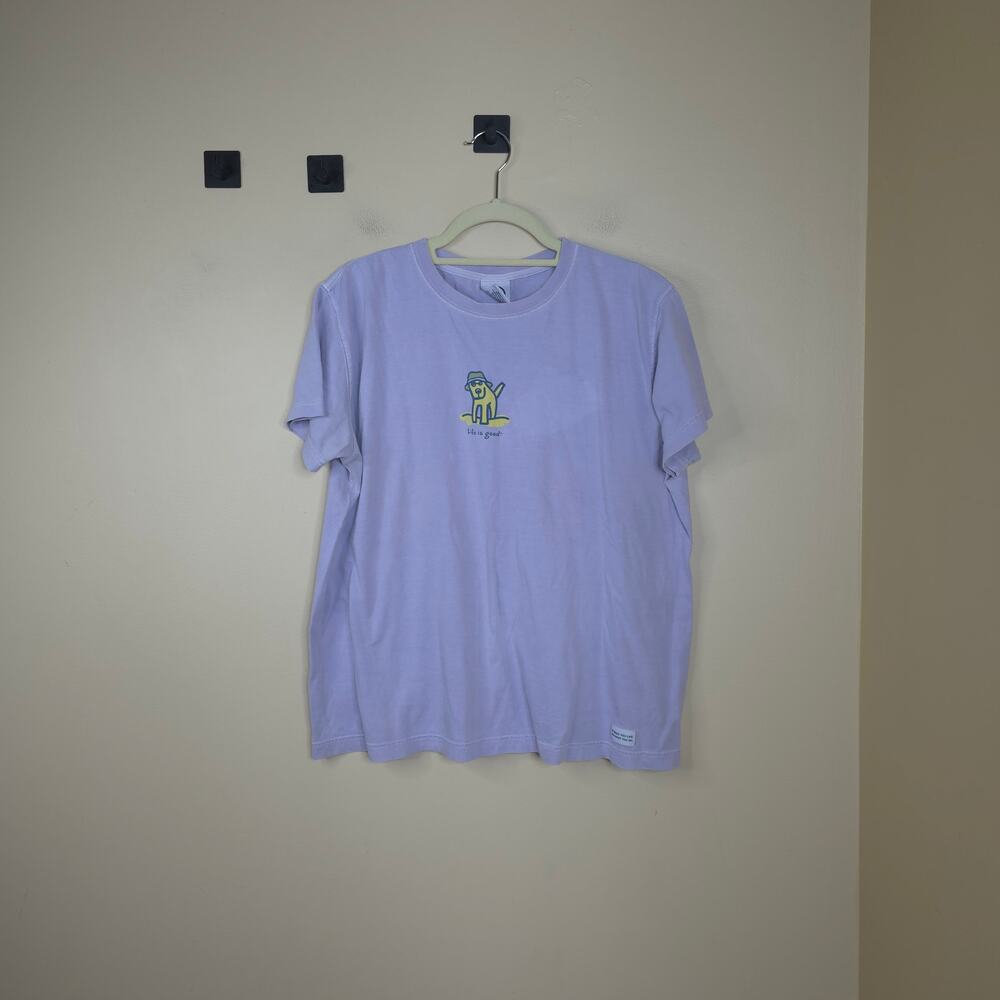 Life is Good Short Sleeve Rocket Dog Crewneck Tee in Lavender Size L